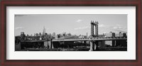 Framed Manhattan Bridge in black and white, New York City