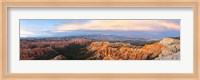 Framed Bryce Canyon from Bryce Point in the evening, Bryce Canyon National Park, Utah, USA