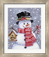 Framed 'Snowman With Tophat' border=