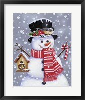 Snowman With Tophat Framed Print