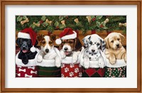 Framed Christmas Puppies