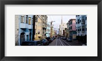 Framed Cars parked on the street, Transamerica Pyramid, Washington Street, San Francisco, California, USA