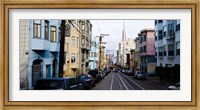 Framed Cars parked on the street, Transamerica Pyramid, Washington Street, San Francisco, California, USA