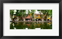 Framed Market at the waterfront, Place de l'Etang, Cucuron, Vaucluse, Provence-Alpes-Cote d'Azur, France