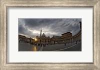 Framed Basilica in the town square at sunset, St. Peter's Basilica, St. Peter's Square, Vatican City