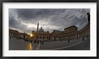 Framed Basilica in the town square at sunset, St. Peter's Basilica, St. Peter's Square, Vatican City