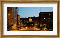 Framed Utah State Capitol Building at Night, Salt Lake City, Utah