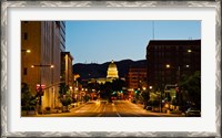 Framed Utah State Capitol Building at Night, Salt Lake City, Utah