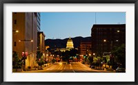 Framed Utah State Capitol Building at Night, Salt Lake City, Utah