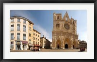 Framed Cathedral in a city, St. Jean Cathedral, Lyon, Rhone, Rhone-Alpes, France