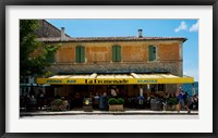 Framed Tourists at a restaurant, Avenue de la Promenade, Sault, Vaucluse, Provence-Alpes-Cote d'Azur, France