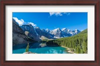 Framed Moraine Lake at Banff National Park in the Canadian Rockies near Lake Louise, Alberta, Canada