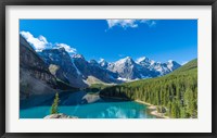 Framed Moraine Lake at Banff National Park in the Canadian Rockies near Lake Louise, Alberta, Canada