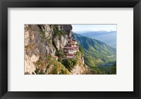 Framed Monastery on mountain, Taktsang Monastery, Paro Valley, Paro District, Bhutan