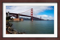Framed Golden Gate Bridge viewed from Marine Drive at Fort Point Historic Site, San Francisco Bay, San Francisco, California, USA