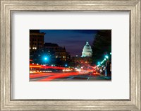 Framed Traffic on the road with State Capitol Building in the background, Washington DC, USA