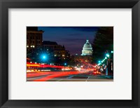 Framed Traffic on the road with State Capitol Building in the background, Washington DC, USA