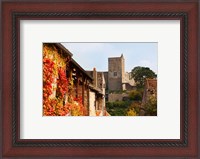 Framed Castle on a hill, Brancion, Maconnais, Saone-et-Loire, Burgundy, France