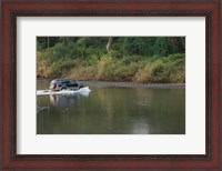 Framed Sports utility vehicle crossing a river, Ora River, Playa Carrillo, Guanacaste, Costa Rica