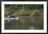 Framed Sports utility vehicle crossing a river, Ora River, Playa Carrillo, Guanacaste, Costa Rica