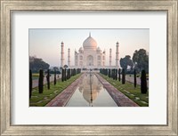 Framed Reflection of a mausoleum in water, Taj Mahal, Agra, Uttar Pradesh, India