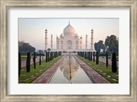 Framed Reflection of a mausoleum in water, Taj Mahal, Agra, Uttar Pradesh, India