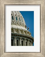 Framed Workers on a government building dome, State Capitol Building, Washington DC, USA