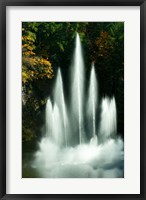 Framed Waterfall in a garden, Butchart Gardens, Victoria, Vancouver Island, British Columbia, Canada