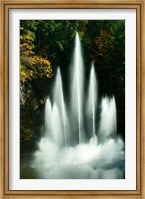 Framed Waterfall in a garden, Butchart Gardens, Victoria, Vancouver Island, British Columbia, Canada