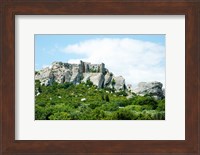 Framed Low angle view of a ruined town on a rock outcrop, Les Baux-de-Provence, Bouches-Du-Rhone, Provence-Alpes-Cote d'Azur, France