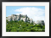 Framed Low angle view of a ruined town on a rock outcrop, Les Baux-de-Provence, Bouches-Du-Rhone, Provence-Alpes-Cote d'Azur, France