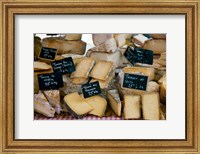 Framed Cheese for sale at a market stall, Lourmarin, Vaucluse, Provence-Alpes-Cote d'Azur, France