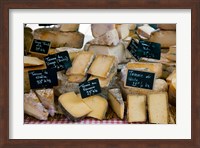 Framed Cheese for sale at a market stall, Lourmarin, Vaucluse, Provence-Alpes-Cote d'Azur, France