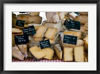 Framed Cheese for sale at a market stall, Lourmarin, Vaucluse, Provence-Alpes-Cote d'Azur, France