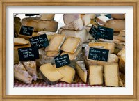 Framed Cheese for sale at a market stall, Lourmarin, Vaucluse, Provence-Alpes-Cote d'Azur, France