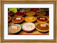 Framed Spices for sale at a market stall, Lourmarin, Vaucluse, Provence-Alpes-Cote d'Azur, France