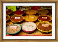 Framed Spices for sale at a market stall, Lourmarin, Vaucluse, Provence-Alpes-Cote d'Azur, France