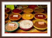 Framed Spices for sale at a market stall, Lourmarin, Vaucluse, Provence-Alpes-Cote d'Azur, France