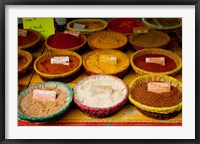 Framed Spices for sale at a market stall, Lourmarin, Vaucluse, Provence-Alpes-Cote d'Azur, France