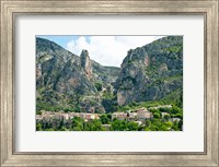 Framed Village at mountainside, Moustiers-Sainte-Marie, Alpes-de-Haute-Provence, Provence-Alpes-Cote d'Azur, France