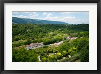 Framed Aerial view of a plant nursery, Menerbes, Vaucluse, Provence-Alpes-Cote d'Azur, France