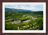 Framed Aerial view of a plant nursery, Menerbes, Vaucluse, Provence-Alpes-Cote d'Azur, France