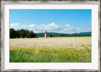 Framed Wheat field with a tower, Meyrargues, Bouches-Du-Rhone, Provence-Alpes-Cote d'Azur, France