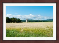 Framed Wheat field with a tower, Meyrargues, Bouches-Du-Rhone, Provence-Alpes-Cote d'Azur, France