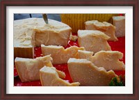 Framed Cheese for sale at weekly market, Arles, Bouches-Du-Rhone, Provence-Alpes-Cote d'Azur, France