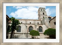 Framed Low angle view of a bell tower, Church Of St. Trophime, Arles, Bouches-Du-Rhone, Provence-Alpes-Cote d'Azur, France