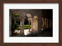 Framed Cloister of ancient Monastere Saint-Paul-De-Mausole, St.-Remy-De-Provence, Bouches-Du-Rhone, Provence-Alpes-Cote d'Azur, France