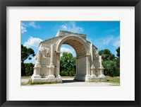 Framed Roman triumphal arch at Glanum, St.-Remy-De-Provence, Bouches-Du-Rhone, Provence-Alpes-Cote d'Azur, France