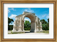 Framed Roman triumphal arch at Glanum, St.-Remy-De-Provence, Bouches-Du-Rhone, Provence-Alpes-Cote d'Azur, France