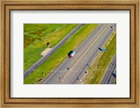 Framed Traffic on highway, Interstate 80, Park City, Utah, USA